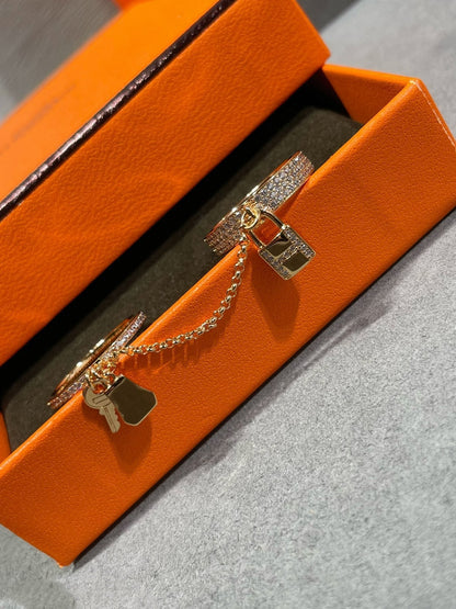 [OrnoraJewelry]HM KELLY CLOCHETTE DOUBLE RING IN  WITH DIAMONDS