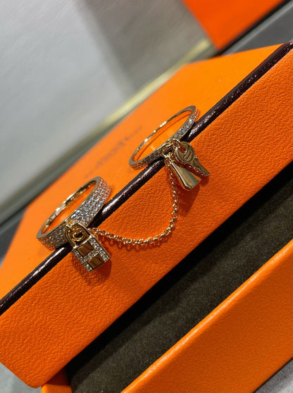 [OrnoraJewelry]HM KELLY CLOCHETTE DOUBLE RING IN  WITH DIAMONDS