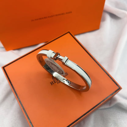 [OrnoraJewelry]CLASSIC HM CLIC WHITE 8MM ENAMEL BRACELET