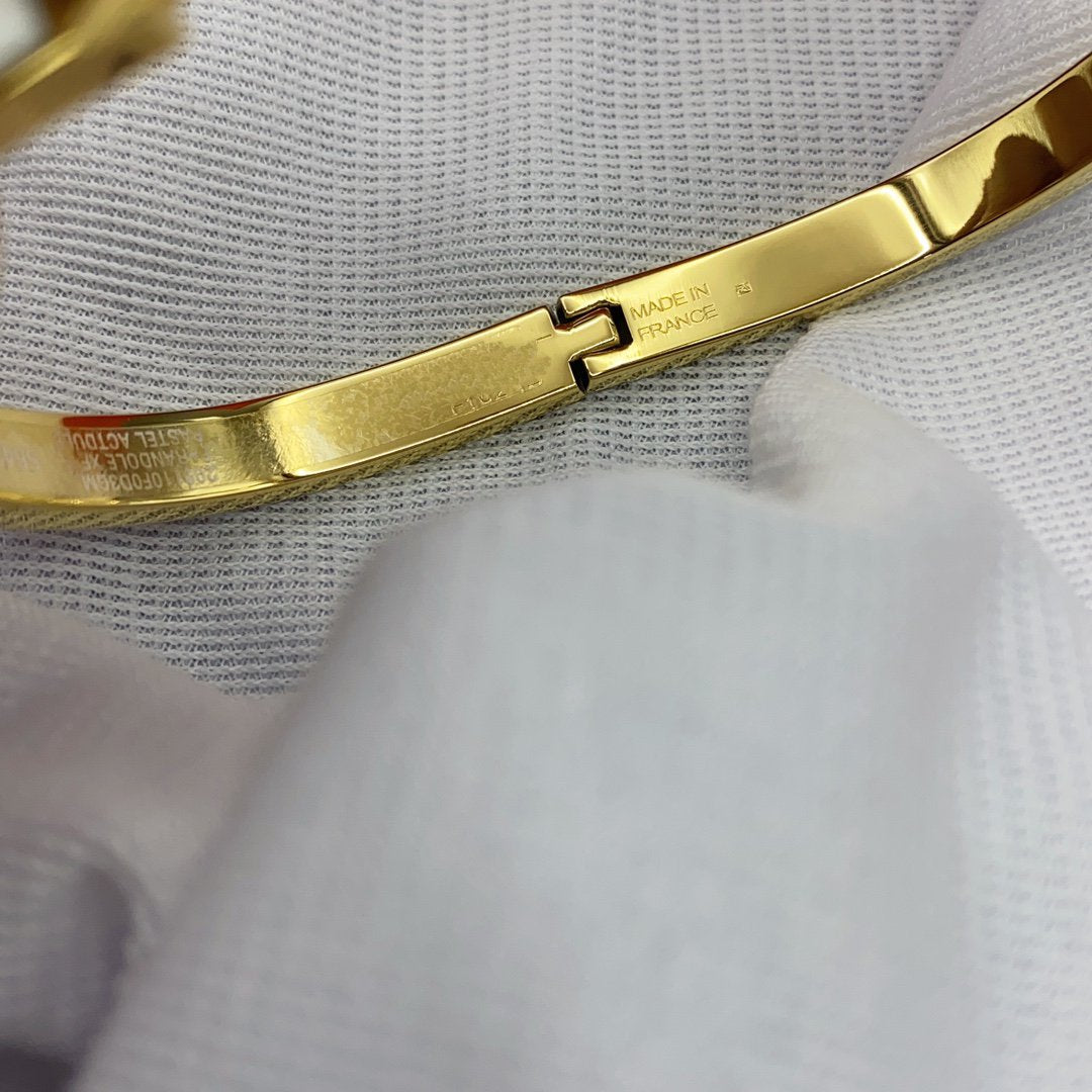[OrnoraJewelry]CLASSIC HM CLIC WHITE 8MM ENAMEL BRACELET