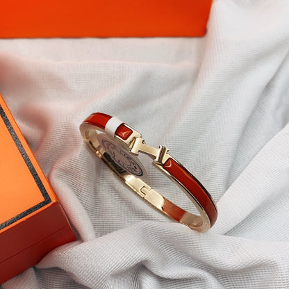 [OrnoraJewelry]CLASSIC HM CLIC RED 8MM ENAMEL BRACELET