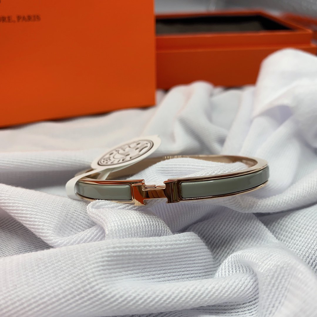 [OrnoraJewelry]CLASSIC HM CLIC GREEN 8MM ENAMEL BRACELET