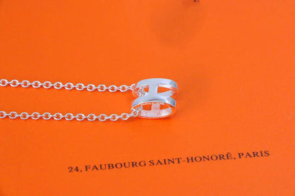 [OrnoraJewelry]HM NECKLACE H LETTER OVAL SERIES