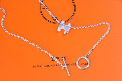 [OrnoraJewelry]HM NECKLACE H LETTER OVAL SERIES