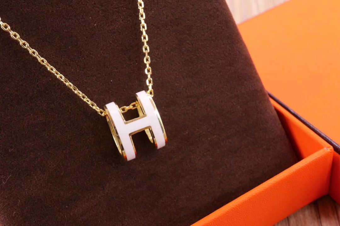 [OrnoraJewelry]HM CLIC YELLOW ENAMEL GOLD NECKLACE