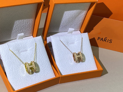 [OrnoraJewelry]HM CLIC YELLOW ENAMEL GOLD NECKLACE