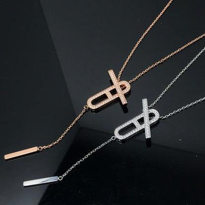 [OrnoraJewelry]HM NECKLACE PLATINUM ROSE GOLD DIAMOND