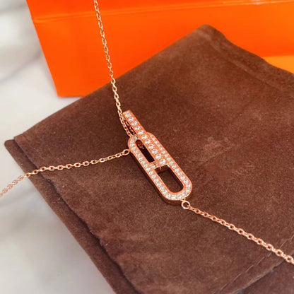 [OrnoraJewelry]HM NECKLACE PLATINUM ROSE GOLD DIAMOND