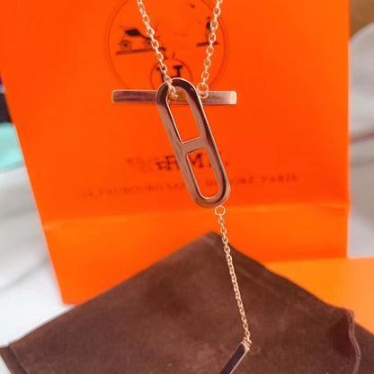 [OrnoraJewelry]HM NECKLACE PLATINUM ROSE GOLD DIAMOND