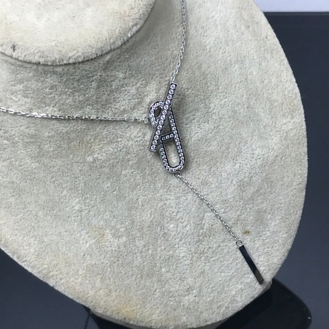 [OrnoraJewelry]HM NECKLACE PLATINUM ROSE GOLD DIAMOND