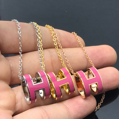 [OrnoraJewelry]H NECKLACE PINK