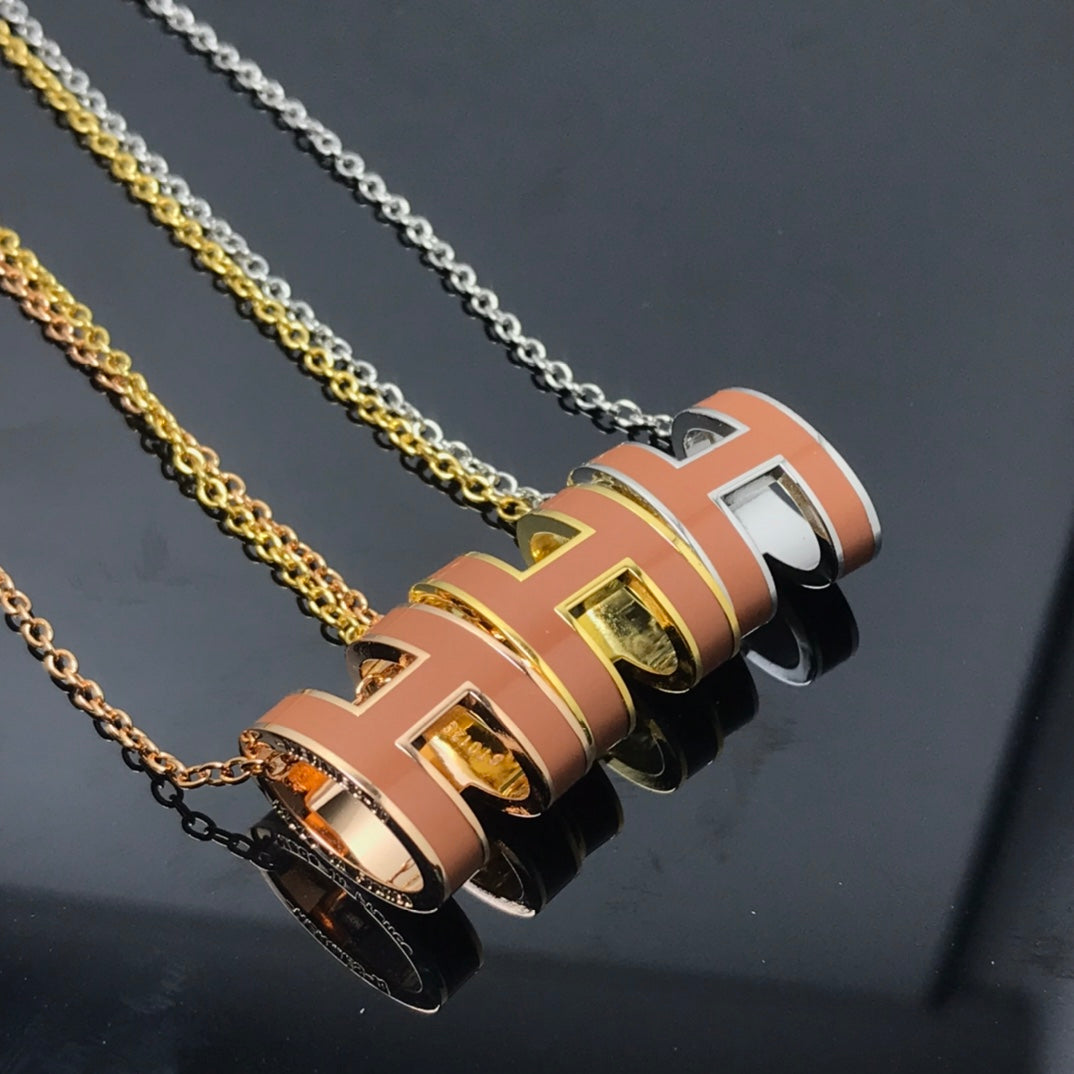 [OrnoraJewelry]H NECKLACE BROWN