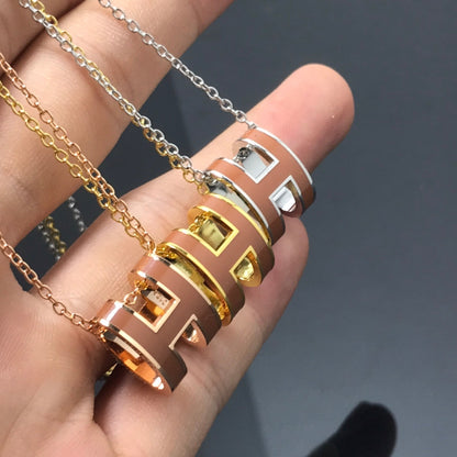 [OrnoraJewelry]H NECKLACE BROWN