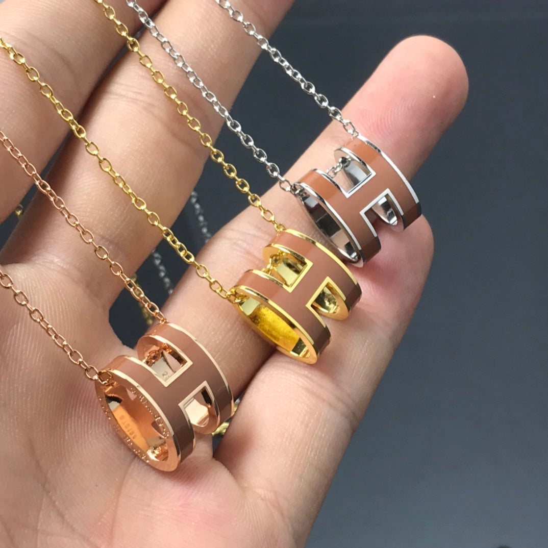 [OrnoraJewelry]H NECKLACE BROWN