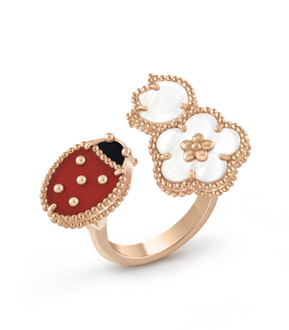 [OrnoraJewelry]LUCKY 3 MOTIF ROSE GOLD RING