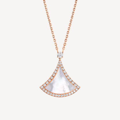 [OrnoraJewelry]DREAM MOP DIAMOND PAVED PINK GOLD NECKLACE
