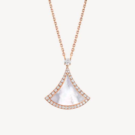 [OrnoraJewelry]DREAM MOP DIAMOND PAVED PINK GOLD NECKLACE