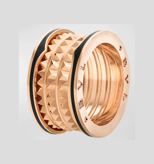 [OrnoraJewelry]ZERO 1 ROCK BLACK CERAMIC PINK GOLD LARGE MODEL