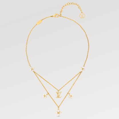 [OrnoraJewelry]FLOWERGRAM GOLD MOP DOUBLE ROW NECKLACE