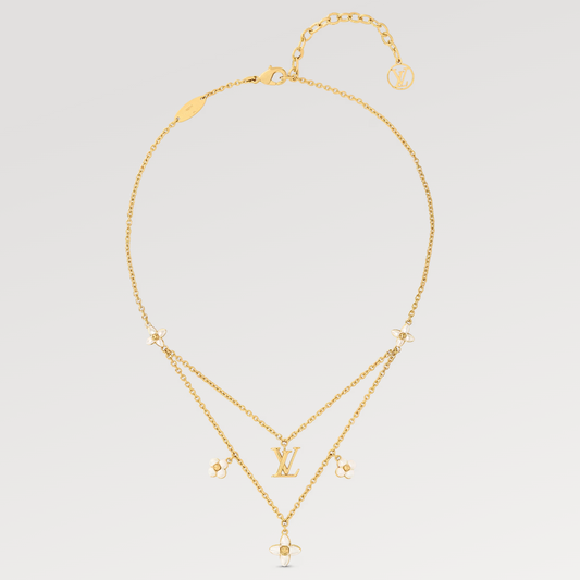 [OrnoraJewelry]FLOWERGRAM GOLD MOP DOUBLE ROW NECKLACE