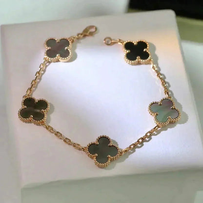 [OrnoraJewelry] CLOVER 5 MOTIF GRAY MOP BRACELET COLLECTION