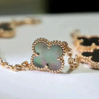 [OrnoraJewelry] CLOVER 5 MOTIF GRAY MOP BRACELET COLLECTION