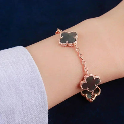 [OrnoraJewelry] CLOVER 5 MOTIF GRAY MOP BRACELET COLLECTION