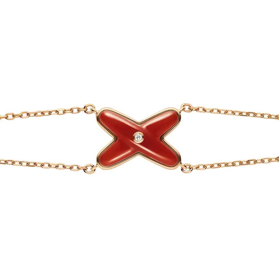 [OrnoraJewelry]JEUX BRACELET CARNELIAN PINK GOLD 1 DIAMOND