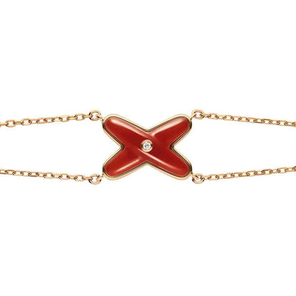 [OrnoraJewelry]JEUX BRACELET CARNELIAN PINK GOLD 1 DIAMOND