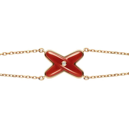 [OrnoraJewelry]JEUX BRACELET CARNELIAN PINK GOLD 1 DIAMOND