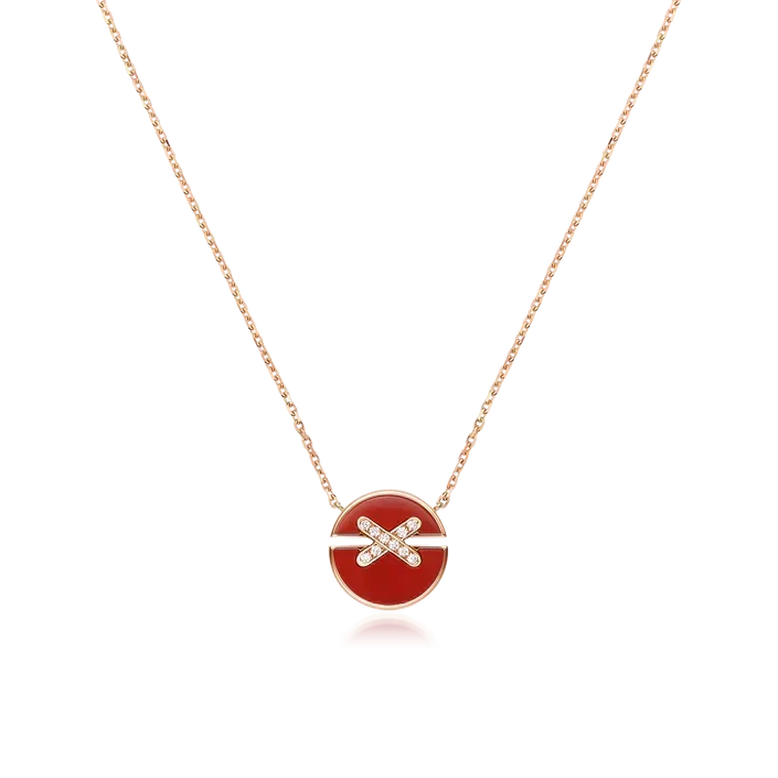 [OrnoraJewelry]JEUX DE ROSE GOLD DIAMOND NECKLACE