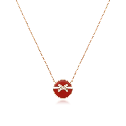 [OrnoraJewelry]JEUX DE ROSE GOLD DIAMOND NECKLACE