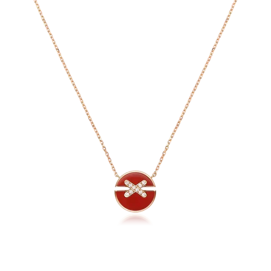[OrnoraJewelry]JEUX DE ROSE GOLD DIAMOND NECKLACE