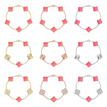 [OrnoraJewelry] CLOVER 5 MOTIFS  PINK MOP BRACELET COLLECTION