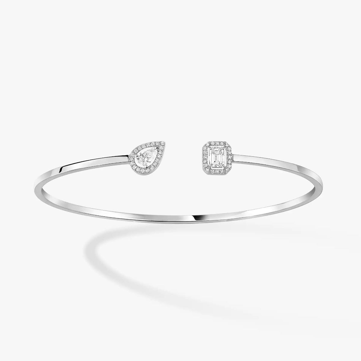 [OrnoraJewelry]JONC FLEX MY TWIN TOI & MOI SILVER DIAMOND BRACELET