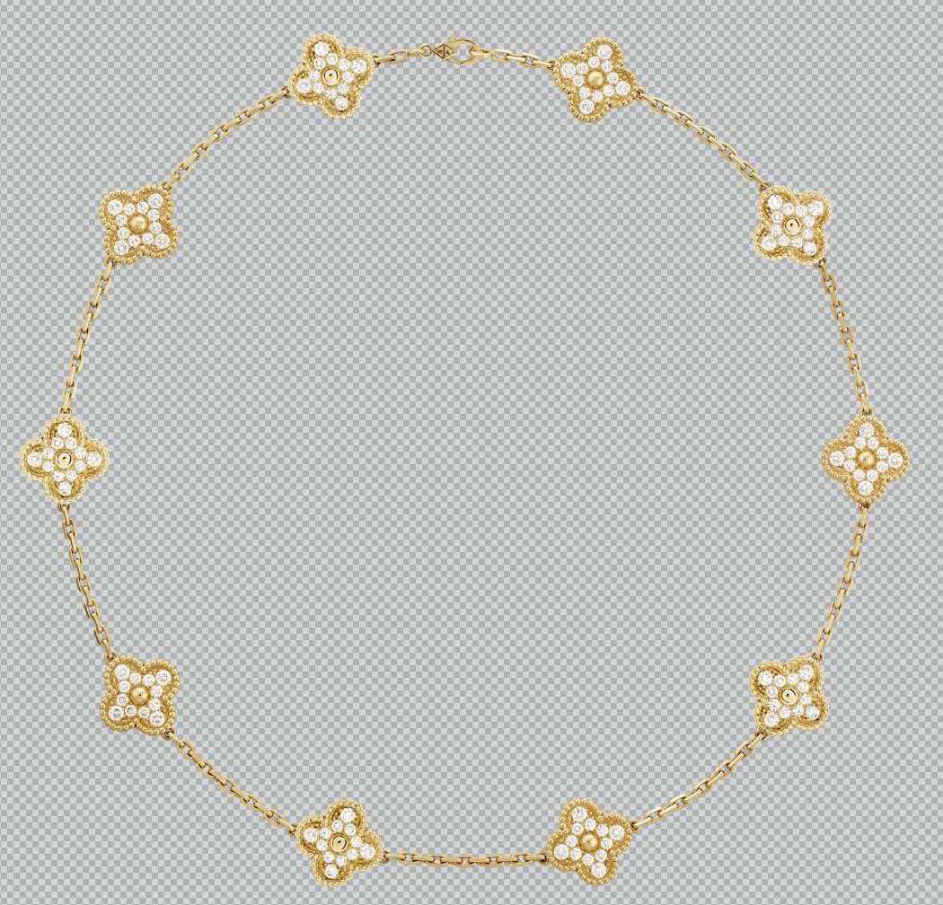 [OrnoraJewelry Jewelry]CLOVER 10 MOTIFS  Gold Diamond  NECKLACE