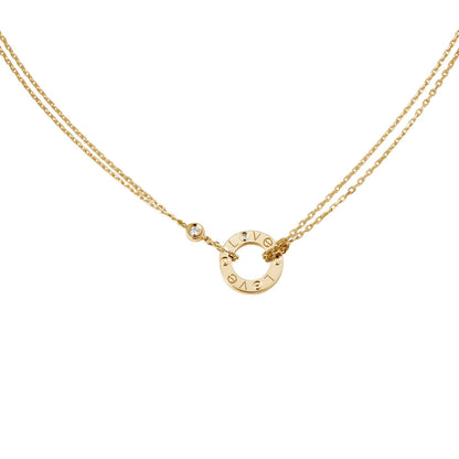 [OrnoraJewelry]LOVE NECKLACE 16MM 2 DIAMONDS
