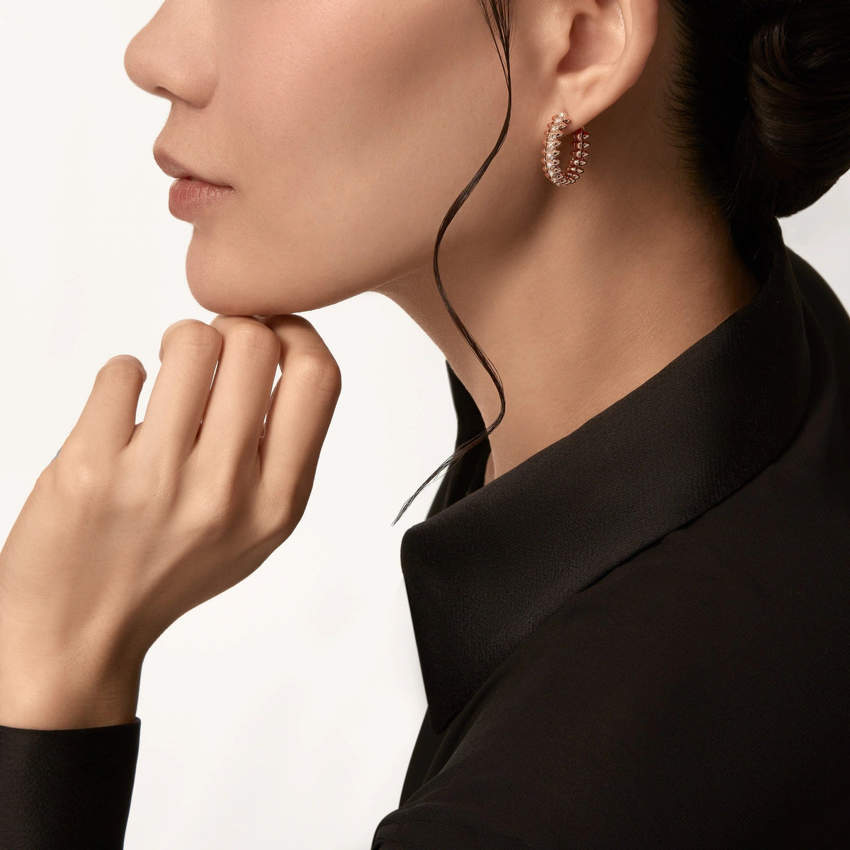 [OrnoraJewelry]CLASH FULL DIAMOND MEDIUM EARRINGS