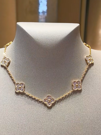 [OrnoraJewelry Jewelry]CLOVER 10 MOTIFS  Gold Diamond  NECKLACE