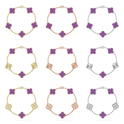 [OrnoraJewelry] CLOVER 5 MOTIF VIOLET BRACELET COLLECTION