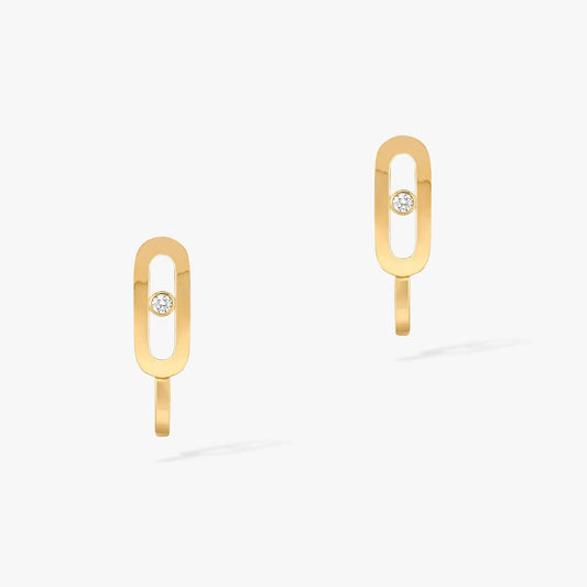 [OrnoraJewelry]CREOLES MOVE UNO MINI 1 DIAMOND EARRINGS