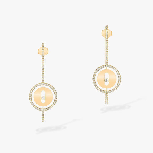 [OrnoraJewelry]LUCKY MOVE ARROW PINK GOLD DIAMOND EARRINGS