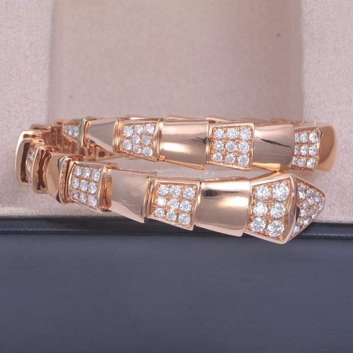 [Ornora Jewelry]SERPENTI WIDE BRACELET PINK GOLD DIAMOND