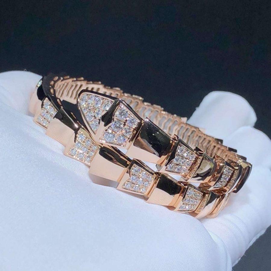 [Ornora Jewelry]SERPENTI WIDE BRACELET PINK GOLD DIAMOND