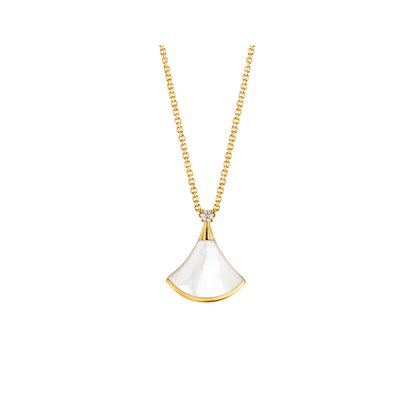 [OrnoraJewelry]DREAM NECKLACE WHITE MOP GOLD 1 DIAMOND