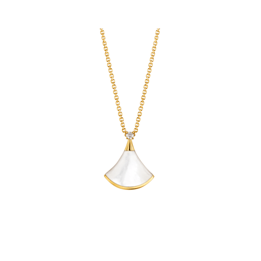[OrnoraJewelry]DREAM NECKLACE WHITE MOP GOLD 1 DIAMOND