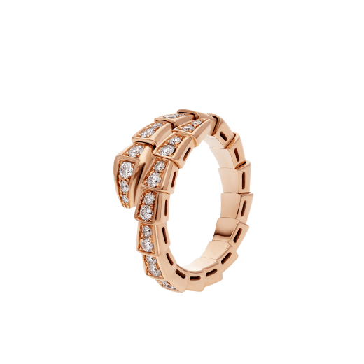 [OrnoraJewelry]SERPENTI RING PINK GOLD DIAMOND PAVED 4MM