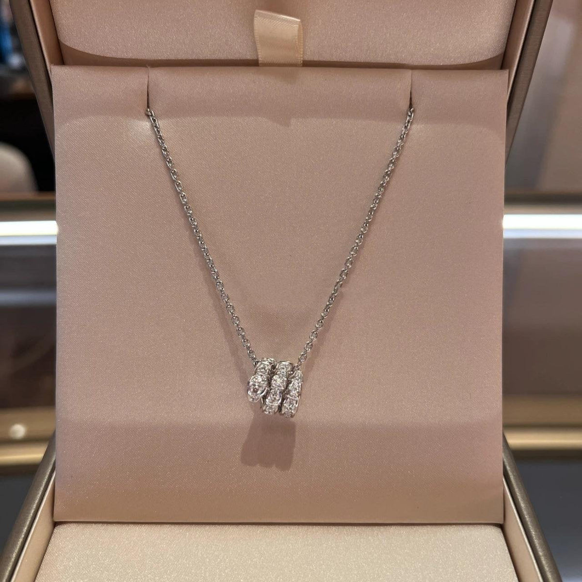 [OrnoraJewelry]SERPENTI  NECKLACE DOUBLE RING DIAMOND