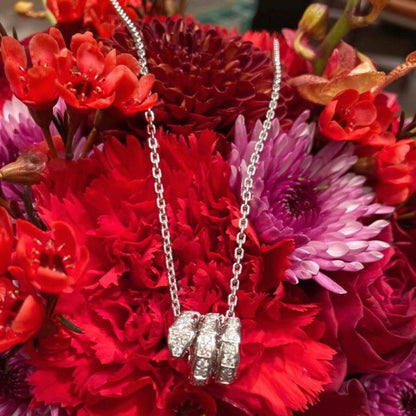 [OrnoraJewelry]SERPENTI  NECKLACE DOUBLE RING DIAMOND