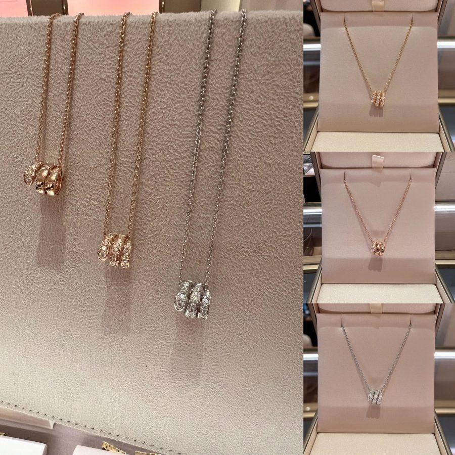 [OrnoraJewelry]SERPENTI  NECKLACE DOUBLE RING DIAMOND